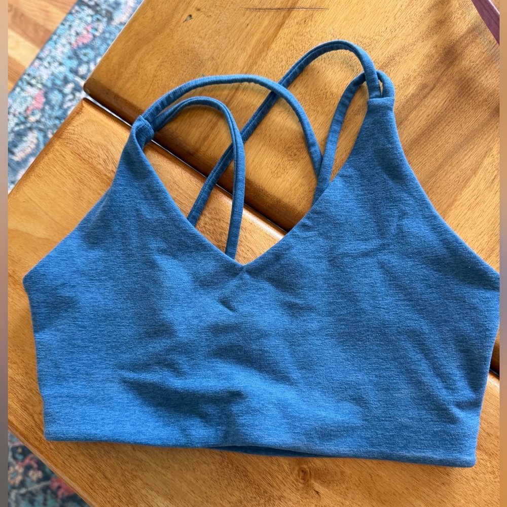 Beyond Yoga Spacedye Get Across Bra (XS) in Washed Denim